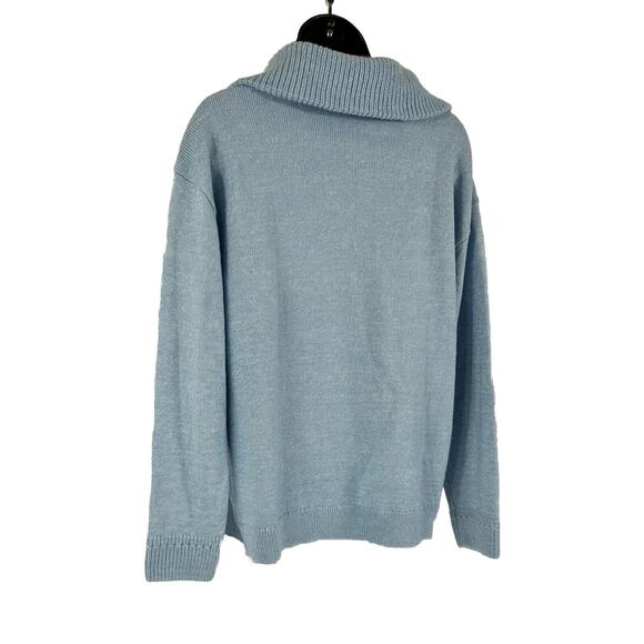 Talbots SWEATER Women's Sz M BRETON BUTTON COLLAR PULLOVER Cotton Acrylic Knit - Picture 2 of 9